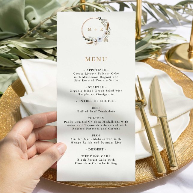 Pampas Grass Wedding Boho Elegant Menu Reception (Creator Uploaded)