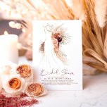 Pampas Grass Wedding Gown Terracotta Bridal Shower Invitation<br><div class="desc">Pampas grass tropical foliage and wedding dress terracotta bridal shower invitations</div>