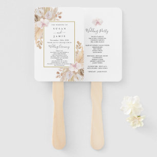 Pampas Grass Wedding Hand Fan