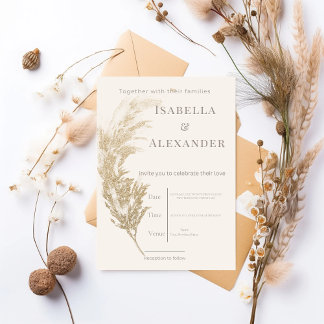 Pampas Grass Wedding Invitation