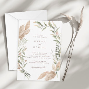 Pampas Grass Wedding Invitation