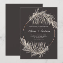 Pampas Grass Wedding Invitation