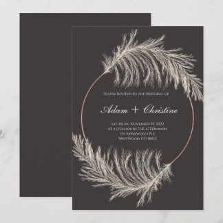 Pampas Grass Wedding Invitation
