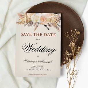 Pampas Grass Wedding  Save The Date