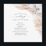 Pampas Grass White Orchids Tropical Wedding Program<br><div class="desc">Pampas grass elegant flat programs</div>