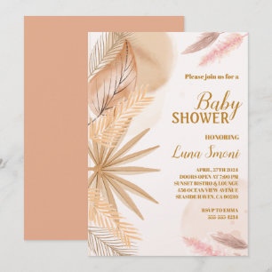 pampas herbe douche bébé invitations