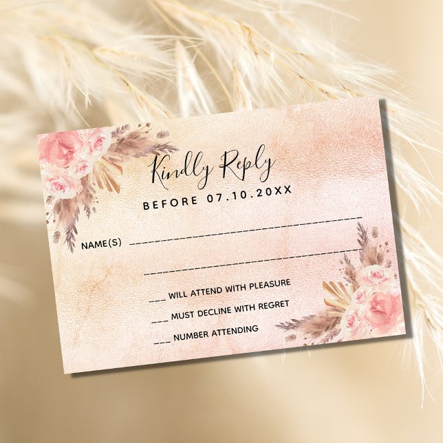 Pampas herbe flush floraux boho mariage RSVP (Créateur téléchargé)