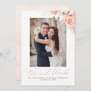 Pampas Mariage rose pâle rose Merci