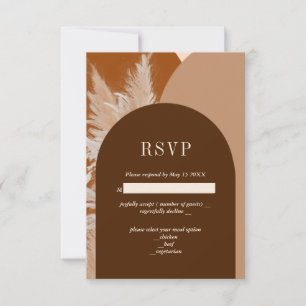 Pampass foncé et Arches Mariage Carte RSVP