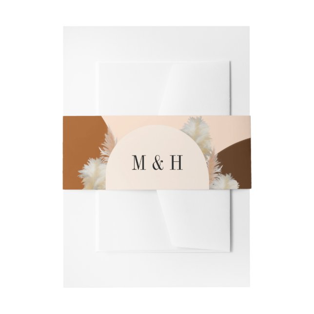 Pampass grass and Arches Wedding Design Invitation Belly Band (Front Example)