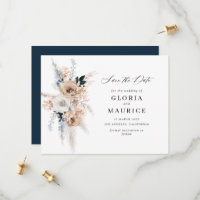 pampass grass beige floral Save the Date