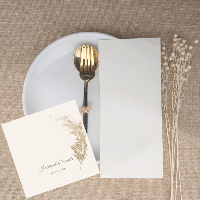 Pampass Grass Table Napkin (Pampas Grass Standard Cocktail Table Napkin)