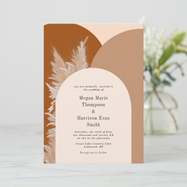 Pampass, herbe et Faire-part de mariage Arches (Debout devant)