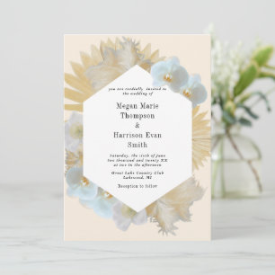 Pampass herbe et Faire-part de mariage d'orchidées