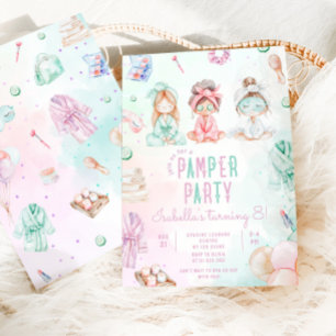 Pamper party girls Salon Birthday party Invitation