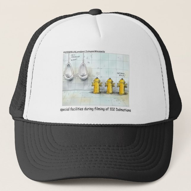 Pampered Dog Bathrooms Funny Gifts & Tees Trucker Hat (Front)