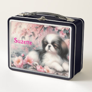 Pampered Pekinese Pooch Metal Lunch Box