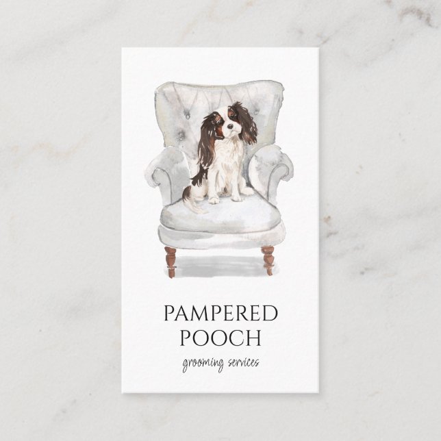 Pampered Pooch Dog Spa Grooming  Business Card (Front)
