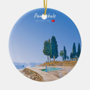 Pamukkale, Turkey - Thermal Pools Ceramic Ornament