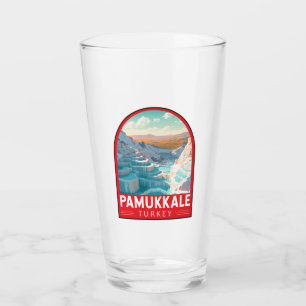 Pamukkale Turkey Travel Art Vintage Glass