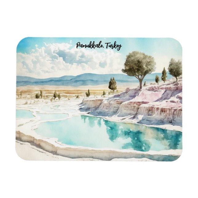 Pamukkale Turkey Travel Landscape  Magnet (Horizontal)