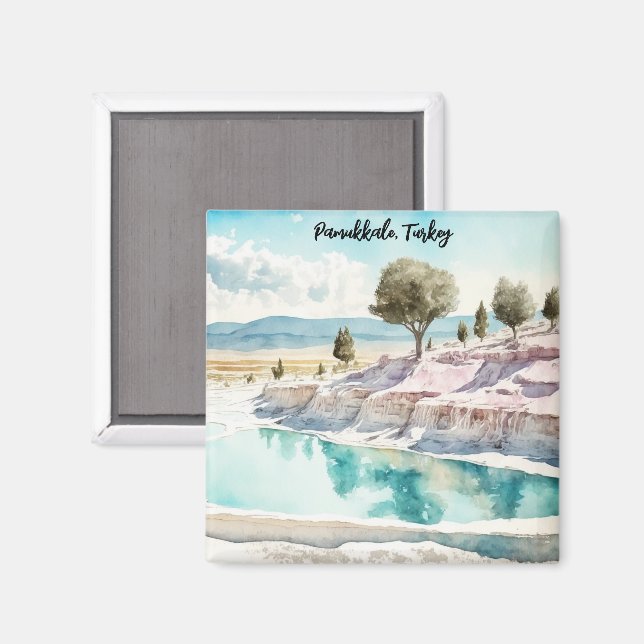 Pamukkale Turkey Travel Mineral Thermal Magnet (Front/Back)