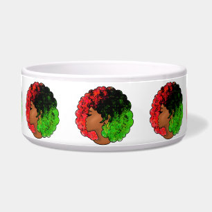 Pan African black girl woman red green pride afro