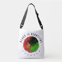 Pan African black girl woman red green pride afro