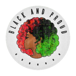 Pan African black girl woman red green pride afro Cutting Board