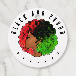 Pan African black girl woman red green pride afro Favour Tags