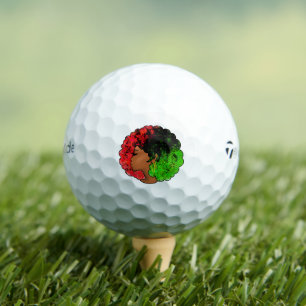 Pan African black girl woman red green pride afro Golf Balls