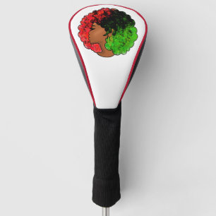 Pan African black girl woman red green pride afro  Golf Head Cover