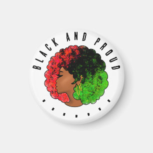 Pan African black girl woman red green pride afro Magnet