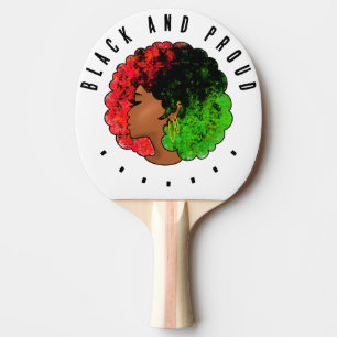Pan African black girl woman red green pride afro Ping Pong Paddle
