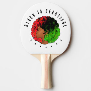 Pan African black girl woman red green pride afro Ping Pong Paddle