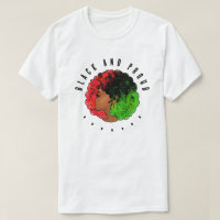 Pan African black girl woman red green pride afro