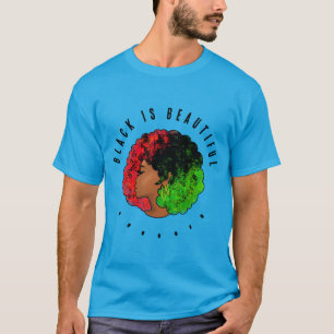 Pan African black girl woman red green pride afro T-Shirt