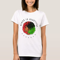 Pan African black girl woman red green pride afro