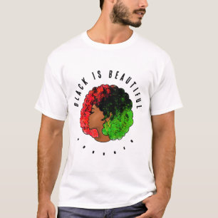 Pan African black girl woman red green pride afro T-Shirt