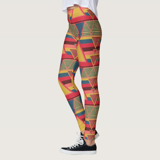 Pan African Colourful Triangle Pattern Leggings (Left)