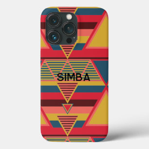 Pan African Colourful Triangle Pattern Personalize iPhone 13 Pro Case