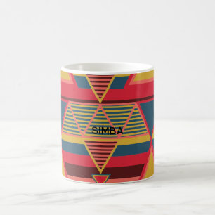 Pan African Colourful Triangle Pattern Personalize Coffee Mug