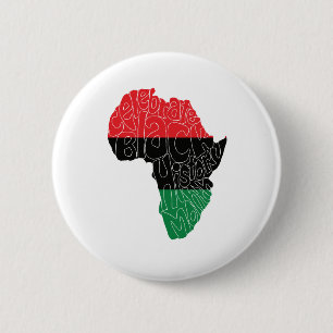 Pan African Flag Black History Month Art Design 2 Inch Round Button