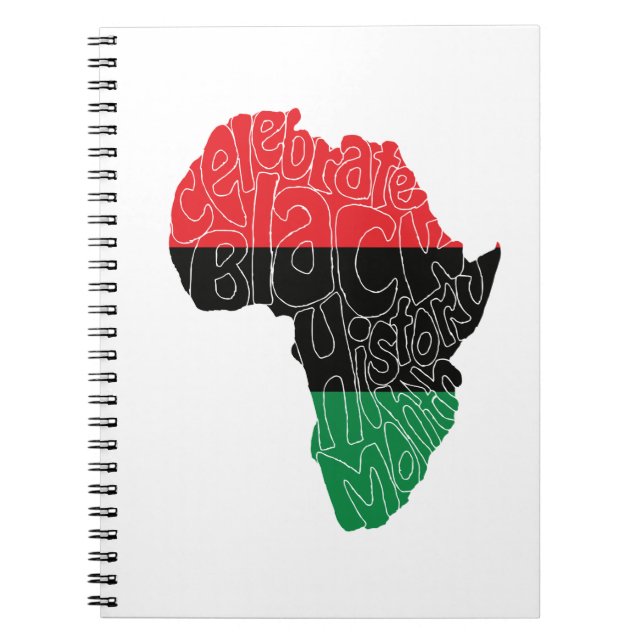 Pan African Flag Black History Month Art Design Notebook (Front)