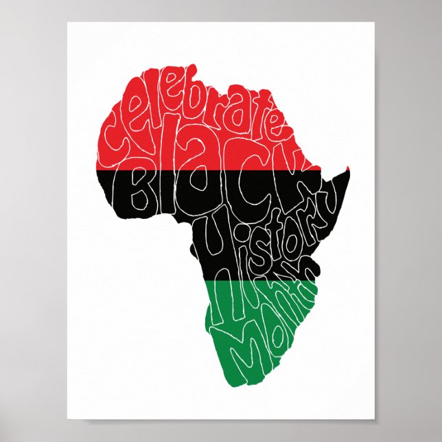 Pan African Flag Black History Month Art Design Poster (Front)