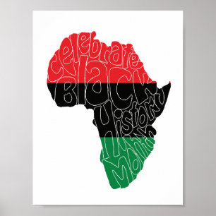 Pan African Flag Black History Month Design Poster