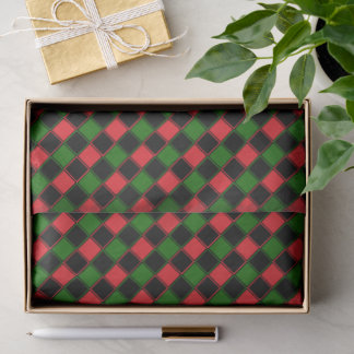 Pan-African Flag Colours Chequered Pattern Holiday Tissue Paper