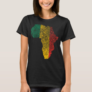 Pan African Flag Fingerprint Black History Month P T-Shirt