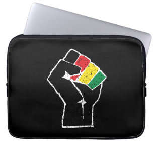 Pan African flag Fist, Afro American Black history Laptop Sleeve