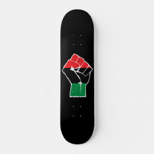 Pan African flag Fist, Afro American Black history Skateboard